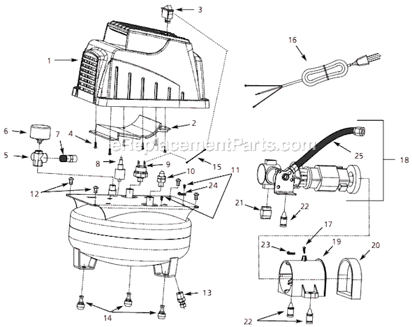 Page A Diagram and Parts List for FP202900 2007 Campbell Hausfeld Compressor